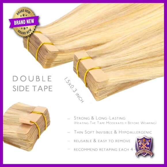 20pcs 18in Tape in Hair Extensions Human Remy Hair Straight Skin Weft